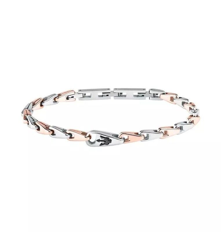 Maserati Jewels Rose Gold Tone And Silver Tone Stainless Steel Bracelet JM425AVD101 For Men