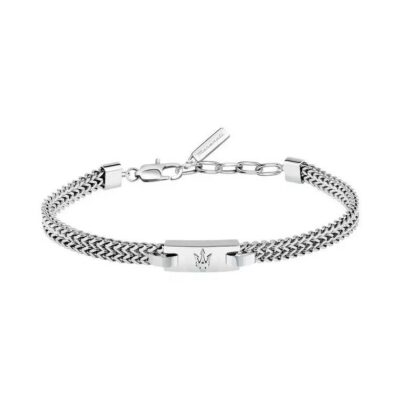 Maserati Iconic Silver Tone Stainless Steel Bracelet JM425AVD104 For Men