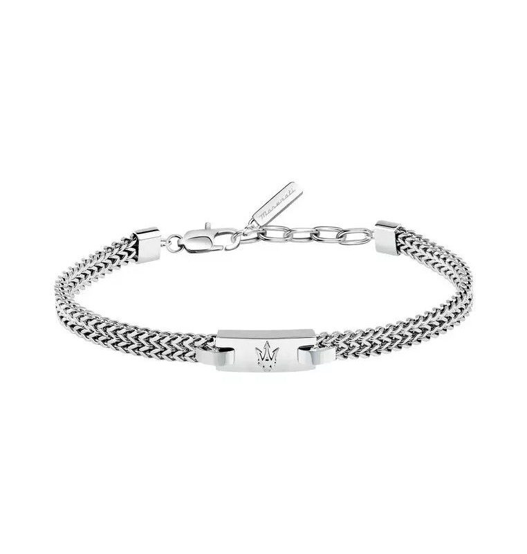 Maserati Iconic Silver Tone Stainless Steel Bracelet JM425AVD104 For Men