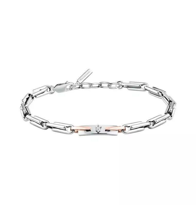 Maserati Jewels Silver Tone Stainless Steel Bracelet JM425AVD107 For Men