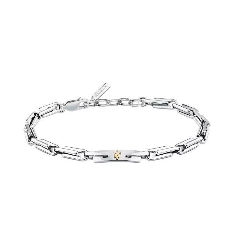 Maserati Iconic Silver Tone Stainless Steel Bracelet JM425AVD108 For Men
