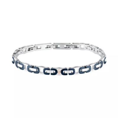 Maserati Jewels Blue And Silver Tone Stainless Steel Bracelet JM425AVD96 For Men