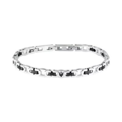 Maserati Jewels Grey And Silver Tone Stainless Steel Bracelet JM425AVD98 For Men