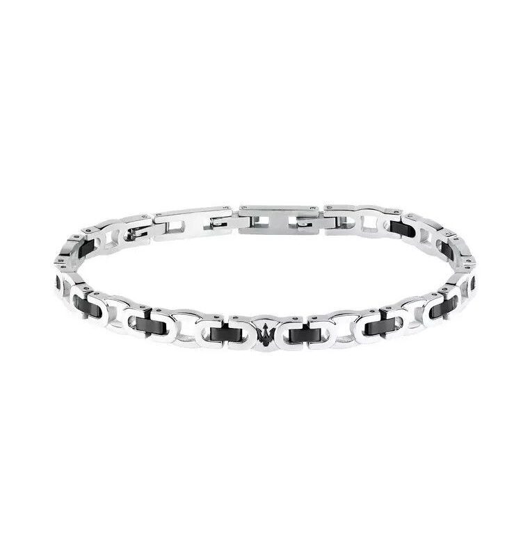 Maserati Jewels Grey And Silver Tone Stainless Steel Bracelet JM425AVD98 For Men