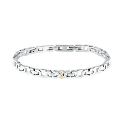 Maserati Jewels Silver Tone Stainless Steel Bracelet JM425AVD99 For Men