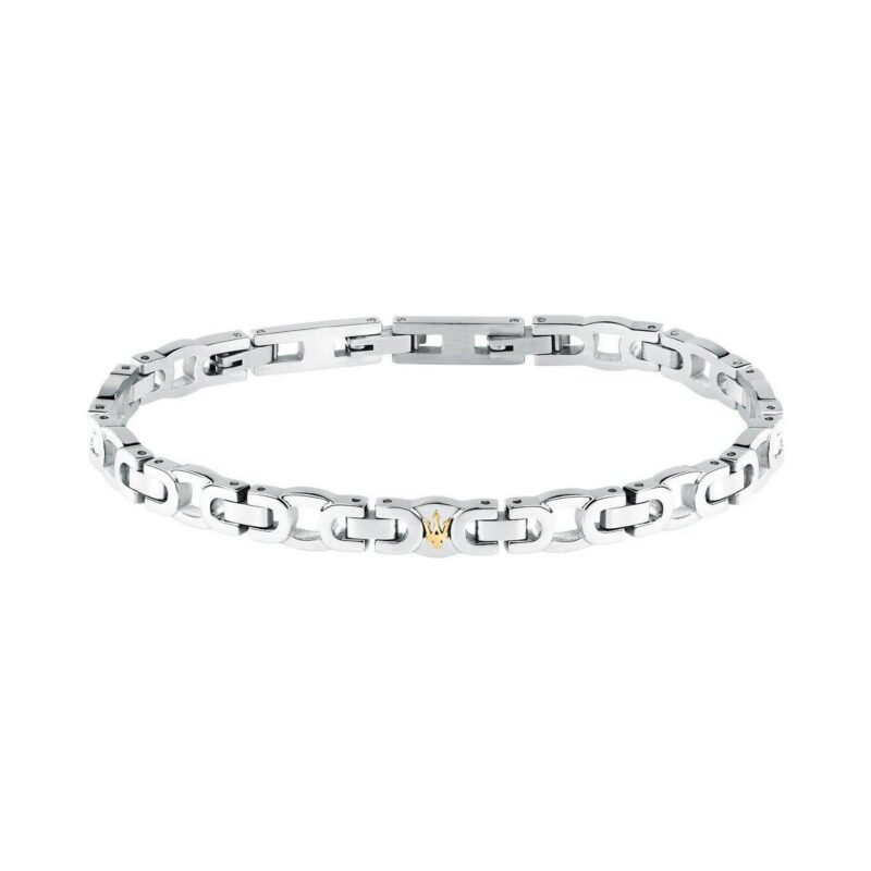 Maserati Jewels Silver Tone Stainless Steel Bracelet JM425AVD99 For Men