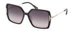 Tom Ford Women's JOANNA FT 1039 Shiny Black/Dark Grey Shaded Sunglasses