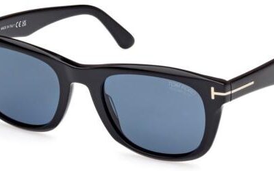 Tom Ford Men's KENDEL FT 1076 Shiny Black/Blue Sunglasses