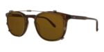 Garrett Leight Men's KINNEY CLIP Clip On - Brushed Gold/Brown Eyeglasses