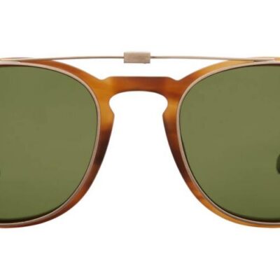 Garrett Leight Unisex KINNEY CLIP Clip On - Gold/Green Eyeglasses