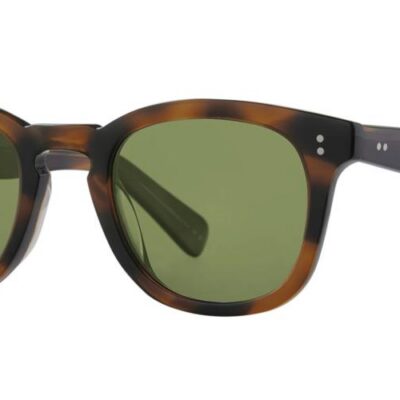 Garrett Leight Men's KINNEY II SUN Ìspotted Brown Shell/Semi-Flat Pure Green Polar Sunglasses
