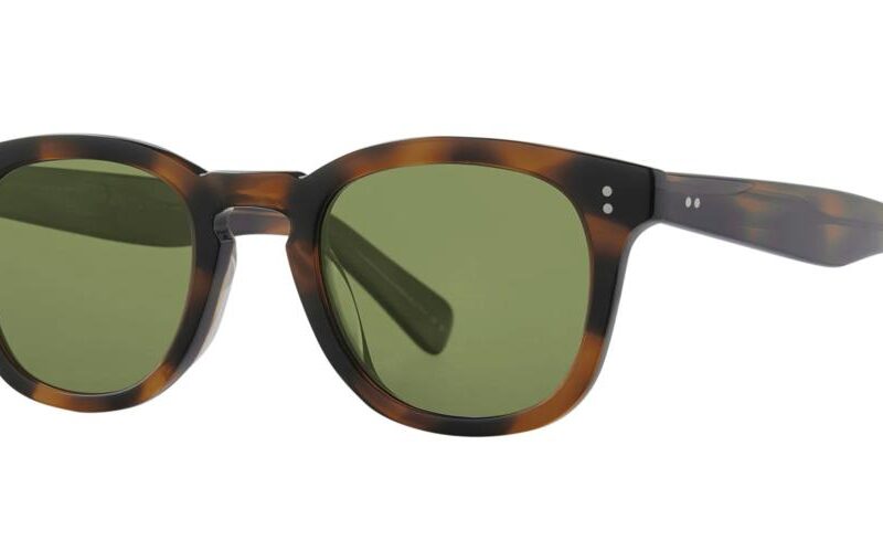 Garrett Leight Men's KINNEY II SUN Ìspotted Brown Shell/Semi-Flat Pure Green Polar Sunglasses