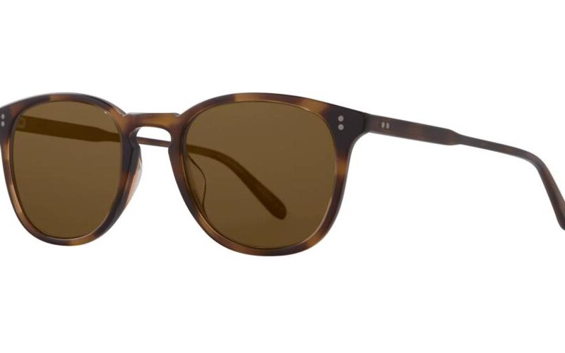 Garrett Leight Men's KINNEY SUN Spotted Brown Shell/Semi-Flat Pure Coffee Polar Sunglasses