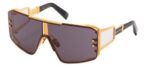 Balmain Men's LE MASQUE Gold Black/Dark Grey - Ar Sunglasses