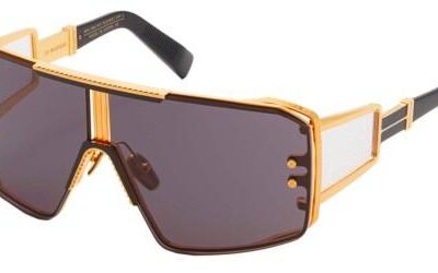 Balmain Men's LE MASQUE Gold Black/Dark Grey - Ar Sunglasses