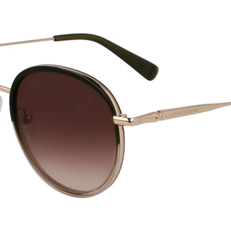 Longchamp Unisex LO176S Gold-Green/Brown Shaded Sunglasses