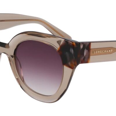 Longchamp Women's LO750S N Transparent Olive Havana/ Grey Shaded Sunglasses