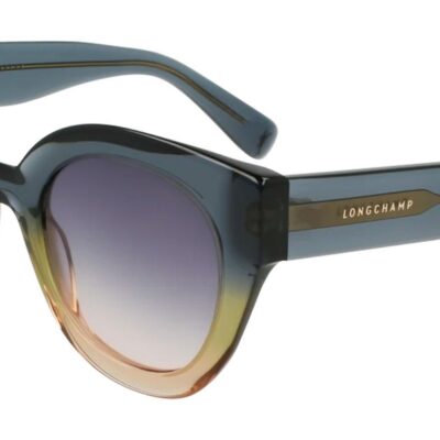 Longchamp Women's LO750S N Transparent Gradient Blue Beige/Grey Shaded Sunglasses
