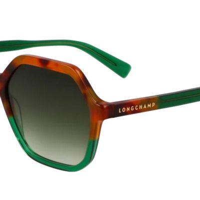 Longchamp Women's LO760S N Brown Green Havana/Green Shaded Sunglasses