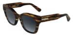 Longchamp Women's LO791S Striped Brown/Grey Shaded Sunglasses