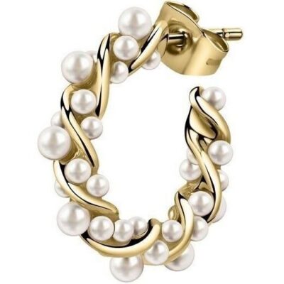 La Petite Story Single Gold Tone Steel Earrings With Synthetic Pearls LPS02AQM23 For Women