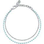 La Petite Story Steel Bracelet With Light Blue Beads LPS05ARR95 For Women