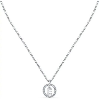 La Petite Story Letter E Steel Necklace With Clear Crystal LPS10ASF13 For Women