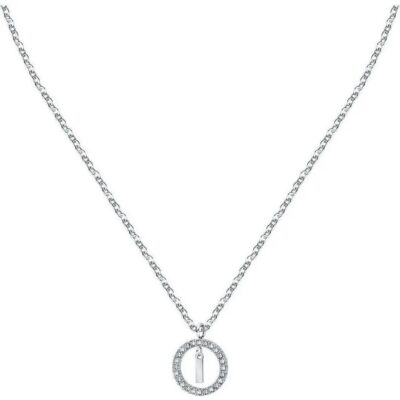 La Petite Story Letter I Steel Necklace With Clear Crystal LPS10ASF16 For Women