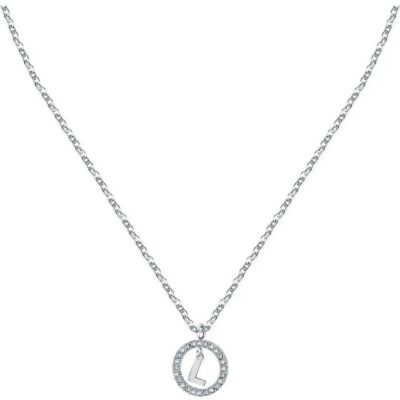 La Petite Story Letter L Steel Necklace With Clear Crystal LPS10ASF17 For Women