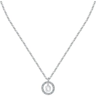 La Petite Story Letter O Steel Necklace With Clear Crystal LPS10ASF20 For Women