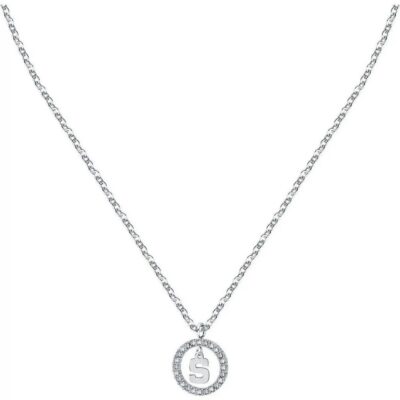 La Petite Story Letter S Steel Necklace With Clear Crystal LPS10ASF23 For Women