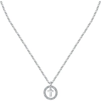 La Petite Story Letter T Steel Necklace With Clear Crystal LPS10ASF24 For Women