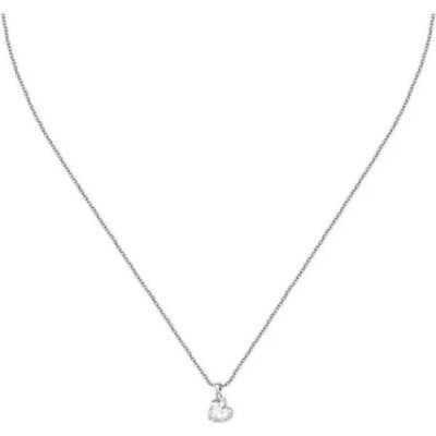 La Petite Story Silver Necklace With White Heart Zircons LPS10AWV31 For Women