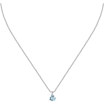 La Petite Story Silver Necklace With Light Blue Heart Zircons LPS10AWV32 For Women