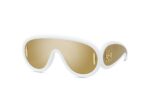 Loewe Men's LW40108I Beige And Gold Mask/Solid Brown With Gold Mirror Sunglasses
