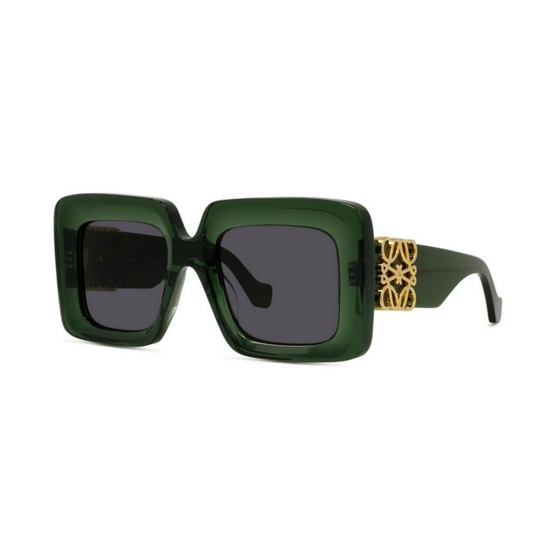 Loewe Women's LW40176U Green/Solid Smoke Sunglasses Loewe Women's LW40176U Green/Solid Smoke Sunglasses