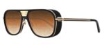 Matsuda Men's M3023-V2 Matte Gold - Matte Black/Brown Gradient Sunglasses
