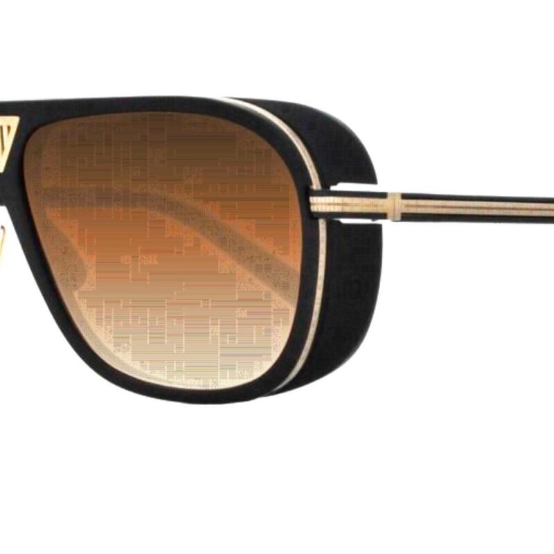 Matsuda Men's M3023-V2 Matte Gold - Matte Black/Brown Gradient Sunglasses Matsuda Men's M3023-V2 Matte Gold - Matte Black/Brown Gradient Sunglasses