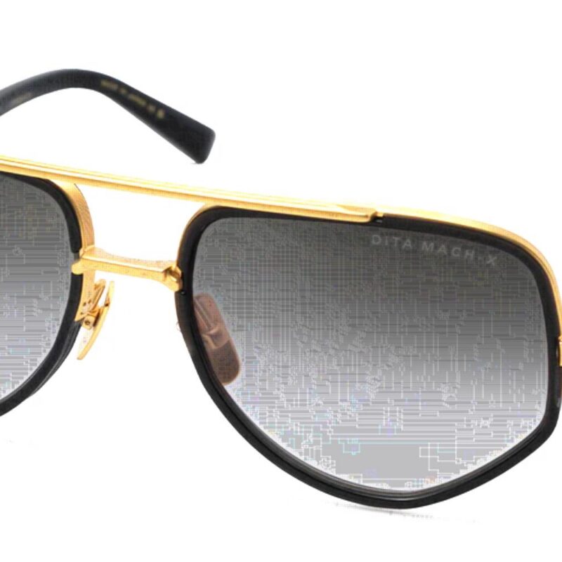 Dita Unisex MACH-X Black Glass - Matte Yellow Gold/Grey To Clear Gradient Sunglasses