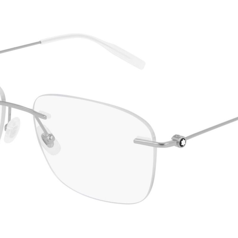 Montblanc Men's MB0075O Silver Eyeglasses