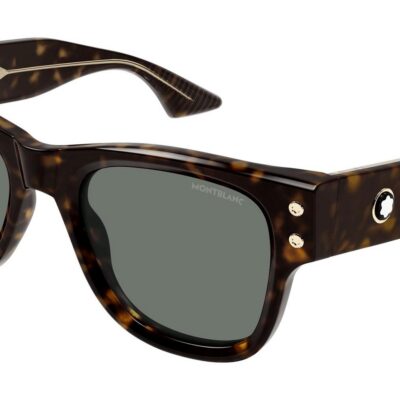 Montblanc Men's MB0381S Havana/Grey Sunglasses