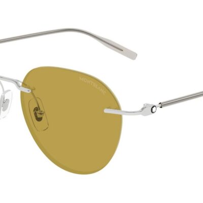 Montblanc Men's MB0428S Silver/Yellow Sunglasses