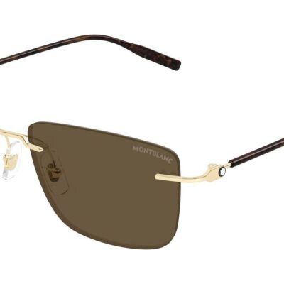 Montblanc Men's MB0429S Gold/Brown Sunglasses