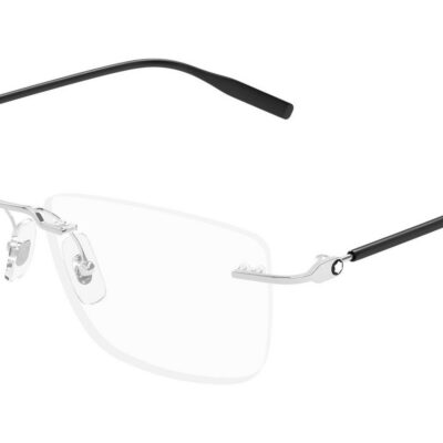 Montblanc Men's MB0431O Silver Black Eyeglasses