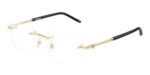 Montblanc Men's MB0444O Gold Black Eyeglasses
