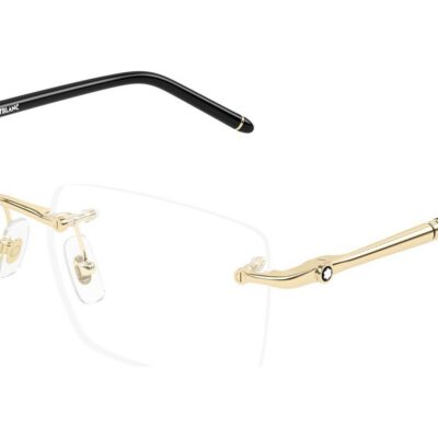 Montblanc Men's MB0444O Gold Black Eyeglasses