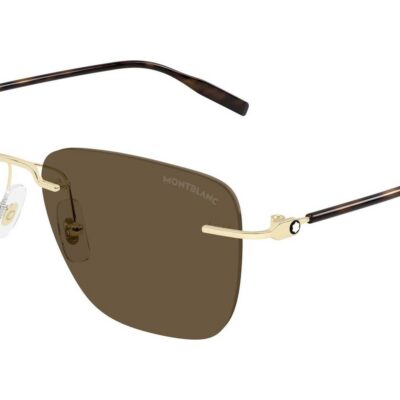 Montblanc Men's MB0470S Gold/Brown Sunglasses