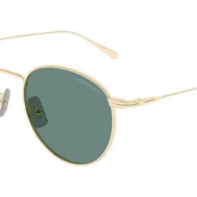 Montblanc Men's MB0473S Gold/Green Sunglasses