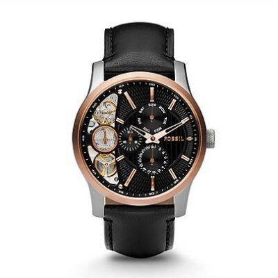 Fossil Men's 42mm Two-Tone Rose Gold and Silver Watch (ME1099)