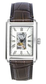 Fossil Carraway Croco Leather Strap Open Heart Beige Dial Automatic ME3272 Men's Watch